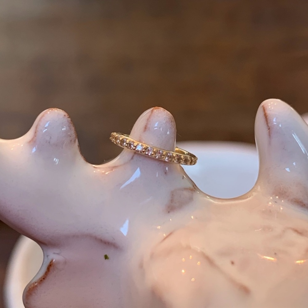 Pave Single Clicker Earring 14k YG CZ Diamonds-NWOT